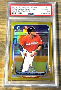 2014 Bowman Chrome Giancarlo Mike Michael Stanton Gold Refractor Only Gem MT 10 - Picture 1 of 2