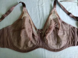 WACOAL~ 42 DD ~#855186 "Retro Chic Cappuccino Lace U/wire Mesh Semi Sheer~ #2267 - Picture 1 of 9