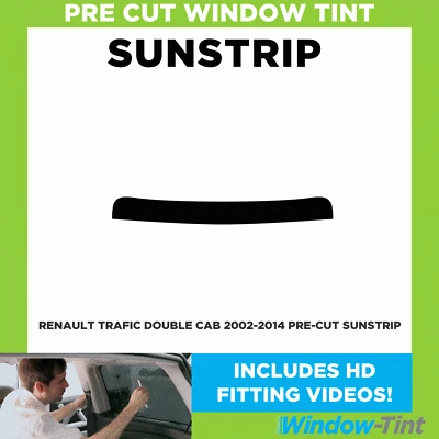 Pre Cut Tinted Sunstrip - For Renault Trafic Double Cab 2002-14 - 5% Internal - Image 1 of 4