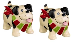 Juego de cerámica pañuelo blanco para perros manchas negras sal pimienta coctelera pastizales camino - Imagen 1 de 1