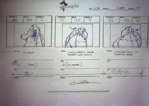 Something Else 2003 Serie de TV COLIN WHITE Producción Storyboard Lápiz KIKA #WC - Imagen 1 de 2