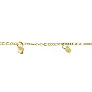18k Gold Filled Linked Dangle Mini Hearts Anlet - Picture 1 of 2