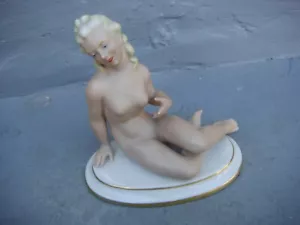 RRR SELTENE antike Gerold & CO.TETTAU Bayern nackte Frau Porzellanfigur - Bild 1 von 8