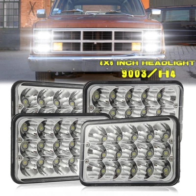 4pcs Fit GMC C1500 Suburban G2500 G3500 Van 4x6'' LED Headlights Hi/Lo Beam — 第 1/4 张图片