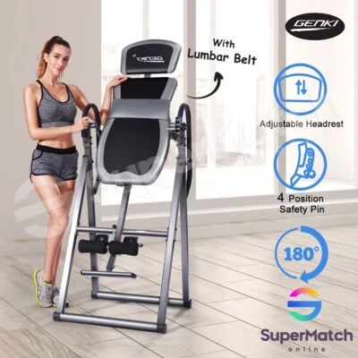 Genki Gravity Inversion Table Heavy Duty Back Inverter Home Adjustable Stretcher - image 1 of 4