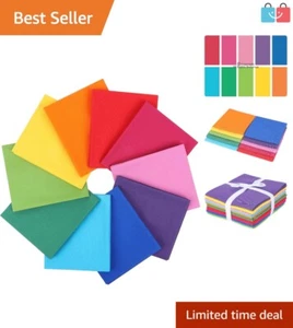 10-Pack Rainbow Colors Fat Quarters - Medium Weight Cotton for Quilting & Sewing - Picture 1 of 8