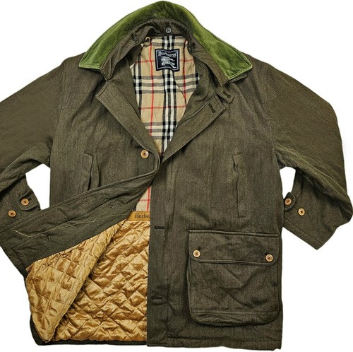 *HOT VINTAGE Uomo BURBERRYS WESTON PARKA VELLUTO A COSTE Collo NOVA CHECK LINED Giacca 52 L