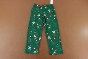 Carters Kids Size 7 Green Christmas Fleece Pajama Pants NWT - Picture 1 of 6