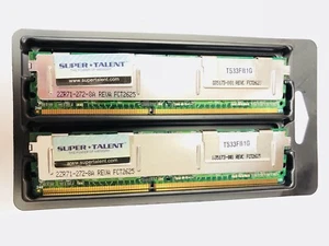 Super Talent 2GB ( 1GB X 2) PC2-4200 ECC Fully Buffered CL4 DIMM T533FB1G - Picture 1 of 1