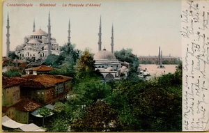 1909 Constantinopla La Mosquee d'Ahmed Islam Mezquita Sello publicado EE. UU. Postal A6 - Imagen 1 de 2