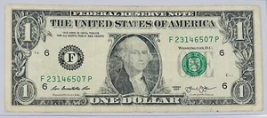 Billete De 1 Dólar Año 2013 Con Número De Serie Escalera Mixta.Para Colección. - Picture 1 of 2