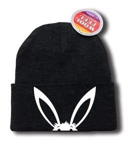 NEW MEN'S WOMEN'S PRINTED BUNNY Snowboard HIP HOP Ski Long Beanie HAT ONE SIZE - Picture 1 of 6