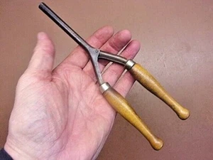 Vintage Hair Curling Iron w/Nice Wooden Handles 9" Long Pat'd Oct. 5, 1891 WOW! - Picture 1 of 7