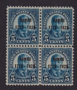 1928 Hawaii Sesqui 5c overprint Sc 648 MNH with original gum, block of 4 (1Y - Picture 1 of 1