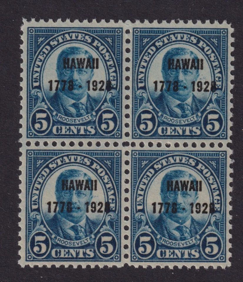 1928 Hawaii Sesqui 5c overprint Sc 648 MNH with original gum, block of 4 (1Y - Image 1 of 1