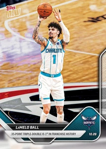 2025/26 NBA Topps Now 30 LAMELO BALL 25 PT 3:2 CHARLOTTE HORNETS NOVATO PREVENTA - Imagen 1 de 2