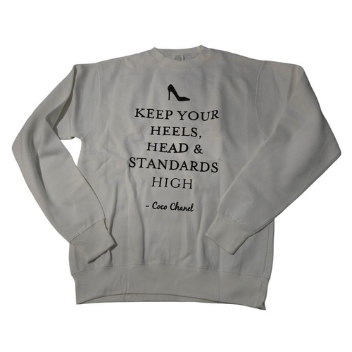 Felpa Coco Chanel Quote bianca taglia media