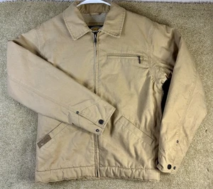 Vtg. Cabelas Jacket Mens Small Tan Beige Canvas Duck Sherpa Lined Detroit Style - Picture 1 of 11