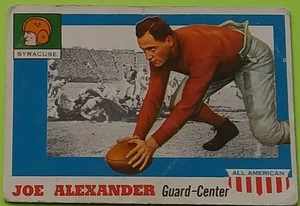 Tarjeta de fútbol americano 1955 Topps #41 Joe Alexander (todo americano) (naranja Siracusa) - Imagen 1 de 4