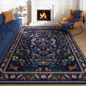 9x12 Area Rugs for Living Room Washable Rug Floral Non-Slip Large Rug for Liv... - Picture 1 of 8