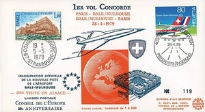 COAF79-4-28: Pli 1st flight CONCORDE Air France Paris - Basel-Mulhouse - Paris 1979 - Picture 1 of 1