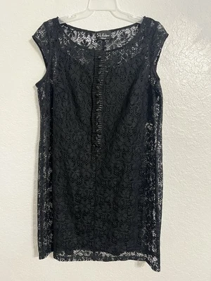 Vestido midi SL Fashions para mujer talla 20W negro forrado de encaje #275 Foto 1 de 4