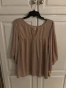 Camicetta ONeill Tan Boho garza arricciata tessuto maniche lunghe ricamata media - Foto 1 di 8