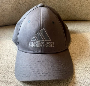 Adidas Gray Logo Baseball Hat - L/XL Aeroready Cotton Spandex - Picture 1 of 7