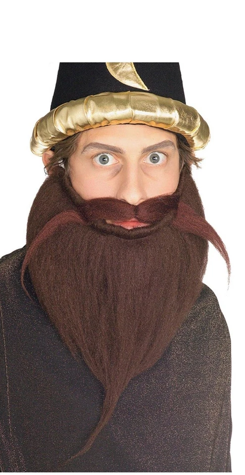 Bigote Barba 8" Gris o Marrón Ideal para las Fiestas Nuevo Foto 1 de 1