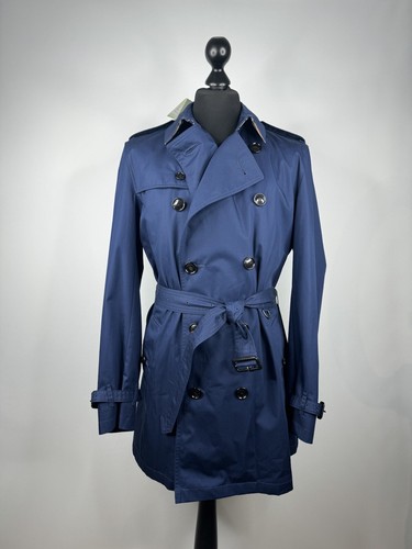 Burberry cappotto uomo giacca trench blu navy taglia 52 nuovo