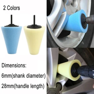 6MM Shank Blue Polishing Sponge Cone Metal Foam Pad Car Wheel Hub Care Accessory - Bild 1 von 11