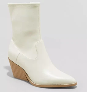 Aubree Damenstiefel cremefarben Memory Foam seitlicher Reißverschluss - Universalgewinde Größe 6-11 - Bild 1 von 3