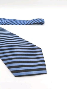 🇬🇧 Ashford & Brooks Silk Tie 58x3 5/8 Blue Black Stripe - Picture 1 of 4
