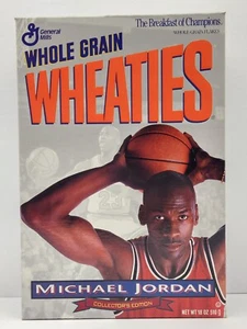 1993 WHEATIES Michael Jordan COLLECTOR'S EDITION 18oz Silver Cereal Box (Empty) - Picture 1 of 24