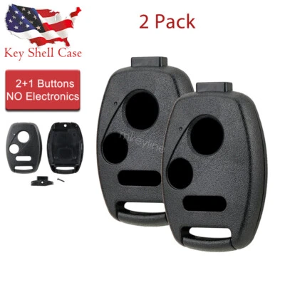 2 Remote Key Fob Shell Case for 2009 2010 2011 2012 2013 Honda Fit - 3 Buttons - Image 1 of 4