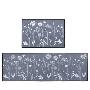 2 Piece Kitchen Rugs Anti Fatigue Non Slip Kitchen Mats and Cushioned Farmhou... - Picture 1 of 8