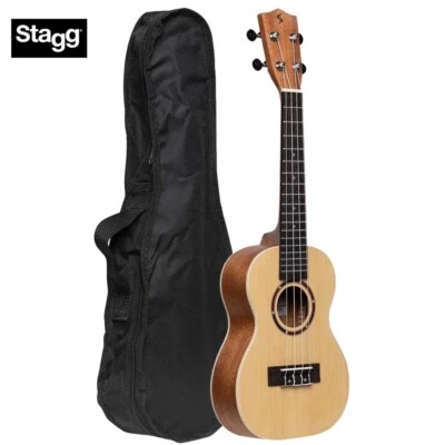 Stagg UC-30 SPRUCE Traditional Spruce Top Concert Ukulele Natural w/ Gig Bag - Image 1 of 4