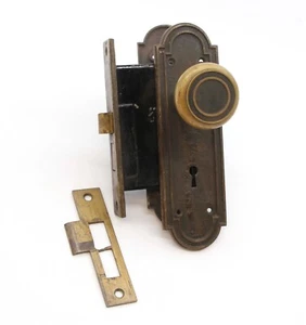 Antique Right Hand Bronze Concentric Door Knob & Lock Set - Afbeelding 1 van 9