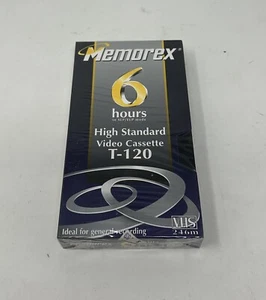Memorex VHS 246m 6 Hours High Standard Blank T-120 Video Cassette Sealed NEW - Picture 1 of 4