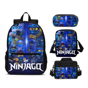 Lotto Zaini scuola refrigeratore borsa pranzo borsa penna cartone animato Ninjago Jay cartone animato bambini borsa - Foto 1 di 19