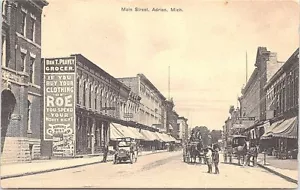 Adrian Michigan LITHO Street Scene early 1900s - Picture 1 of 2