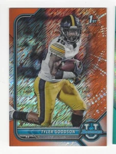 2021-22 1st Bowman U University Tyler Goodson Orange Shimmer/25 tarjetas #40! 14/25 - Imagen 1 de 2