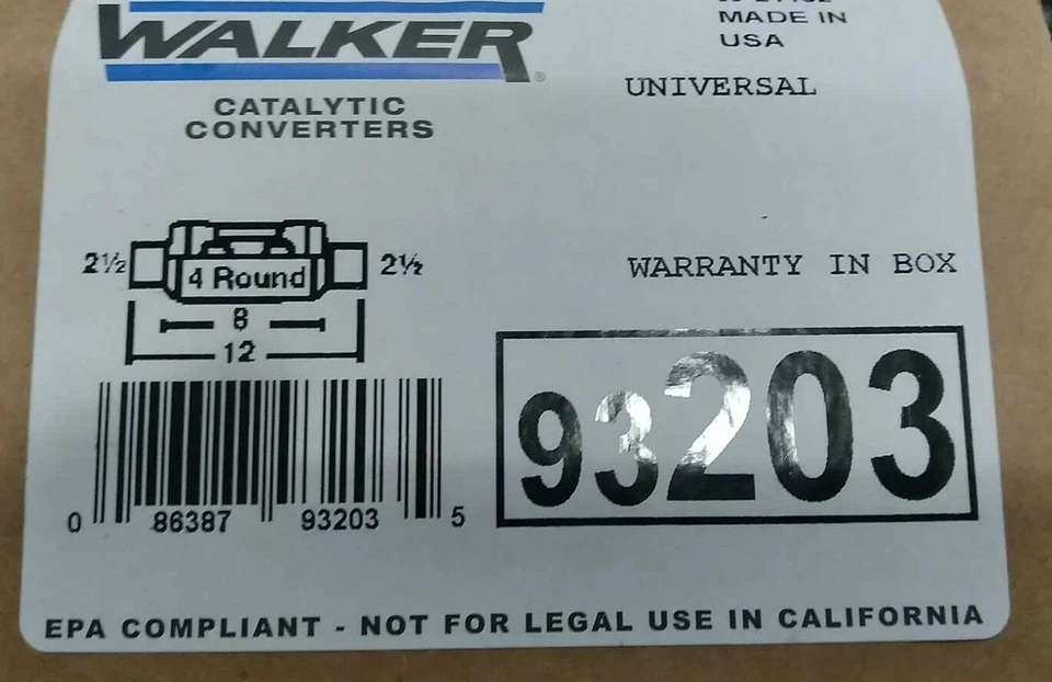 Convertidor catalítico-EPA Walker 93203 Foto 1 de 1