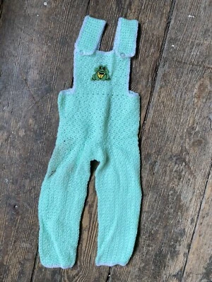 Rana tejida vintage de una pieza niños niñas salvia verde como nueva 6-12 meses Foto 1 de 4