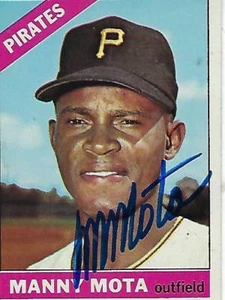 MANNY MOTA 1966 TOPPS #112 FIRMADO - PITTSBURGH PIRATAS - Imagen 1 de 1