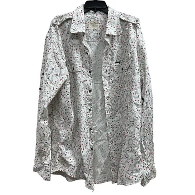 MARC ECKO corte y costura estampado floral rollo lengüeta botón abajo nuevo con etiquetas talla XL Foto 1 de 4