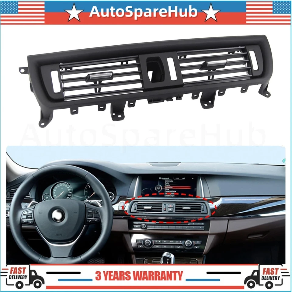 Center Dash AC Heater Air Vent Black for BMW 528i 528i xDrive 530i 535d xDrive - Imagem 1 de 4