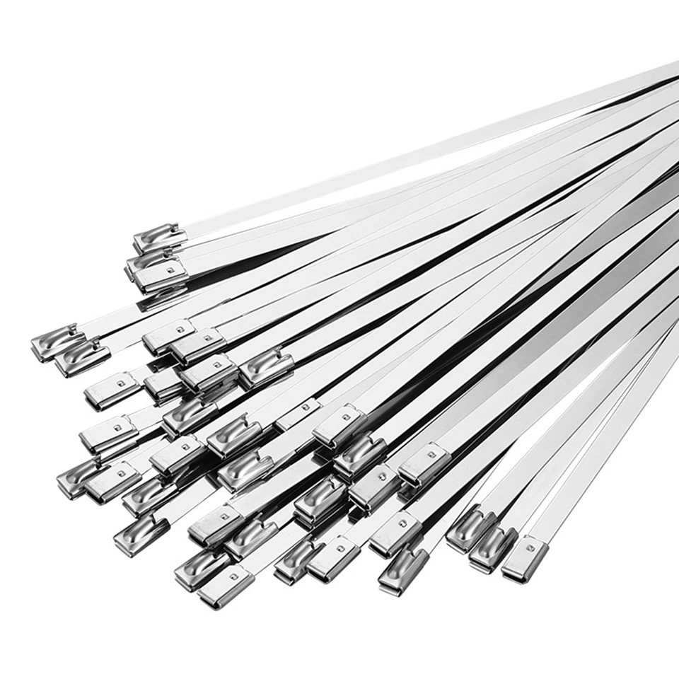 EXTREMEGRIPPRO Stainless Steel Tie Metal Cable Ties with Rolling Self Locking Steel Locking Tie