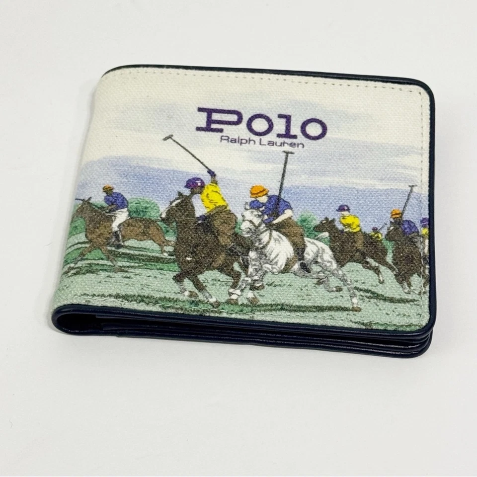 Ralph Lauren Cartera de Cuero Negro Lona Polo Agotado en Línea Foto 1 de 4