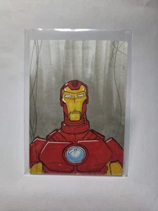 2020 Marvel Masterpieces Sketch Card Iron Man - Spencer Douglas 1/1 - Picture 1 of 2